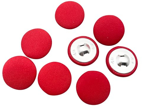 10PC 25mm Fabric Cloth Covered with Metal Shank Round Buttons, 1 Inch PT1072