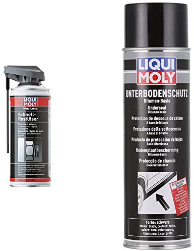 Liqui Moly 7390 Pro-Line Convertitori Rapidi di Ruggine & 6111 Spray Protezione della Sottoscocca Bitume, Nero