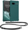 kwmobile Necklace Case kompatibel mit Google Pixel 7a Hülle - Cover mit Kordel zum Umhängen - Silikon Schutzhülle Petrol