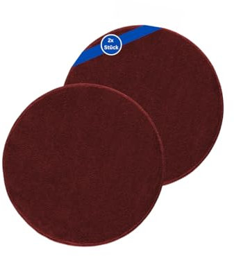 TA&MA Store Badezimmerteppich | Badezimmer Teppiche rutschfest waschbar – Hochwertige Badematte & Badteppich - Badematte als Set kombinierbar - Teppich Badezimmer Rot 2er 80cm rund