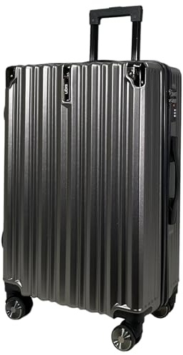 SIGN Hartschalen Reisekoffer Trolley ABS Tasche Leicht 4 Doppelrollen (Handgepäck-Mittel-Groß-Set) Nummernschloss (Anthrazit, Großer Koffer (75cm))