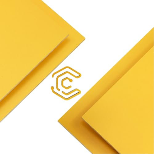 Creatorally Colorato Compensato 3mm, Legno di Tiglio per Laser 30x30 cm 4 Pezzi, Colori Compensati per Incisione e Taglio Pirografia Fai Da Te (Giallo)