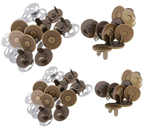 20 juegos de broches magnéticos – Botones magnéticos de bronce de 14 mm y 18 mm para costura, manualidades, ropa y bolsas