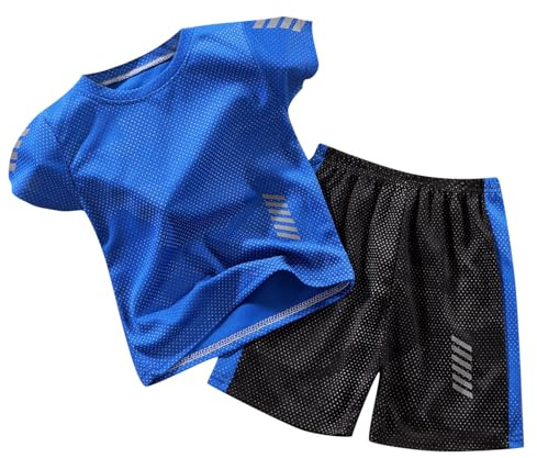 SoLu DAY8 Clothing Kids Boys Set Age 1-14 Years Funny Graphic Summer Tracksuit Full Set Teenage Boys 2 Piece Shorts and T Shirts Short Sleeve Cute Cartoon Casual Jogging Running
