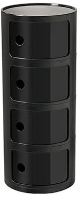 Nordic Modern Bedside Cabinet with Drawers & Sliding Door - Stylish Round Nightstand for Bedroom 2/3/4 Tier Storage Versatile Plastic Chest Night Table