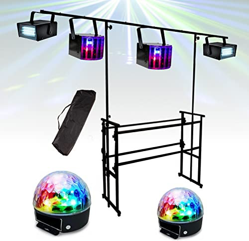 IBIZA LIGHT - 6 JEUX DE LUMIERES PUISSANTS + SUPPORT DJ MOBILE PA DJ LED LIGHT SONO