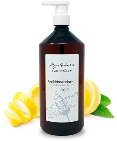 ESSENCIALES Gel Hidroalcohólico para Manos Aroma Limón 1 L - Higiene sin Aclarado