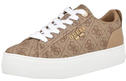 Guess Genza - Zapatillas Deportivas para Mujer, Leche Multi 110, 38.5 EU