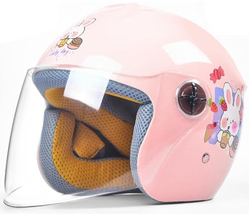 Jethelme Motorradhelme Kinder DOT/ECE-Geprüft 3-15 Jahre Alt Jungen Mädchen Cooler Jethelm Kinder Go-Kart ATV Bobber Cruiser Helm 7,48-56CM