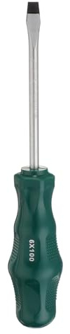 sourcing map SL6 Flat Head Slotted Screwdriver 7.9 Magnetic 3.9 CR-V | Screwdrivers,with Ergonomic Handle,for DIY Repairing,Green