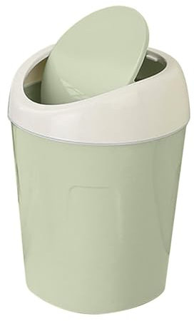 Table Trash Can, Mini Countertop Desktop Trash Bin with Lid, Mini Cosmetic Bin, Used for Bathroom, Kitchen, Office, Portable Lid Removable (Green)