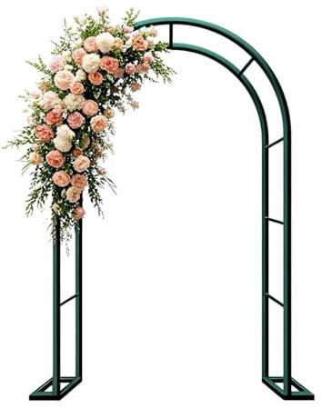 Arco De Rosas Y Plantas Trepadoras De Jardín, Decoracion Patio Arch De Metal, Tutor Enrejado para Al Aire Libre, Soporte De Flores para Boda, Fiesta, Ceremonia Exteriores(Green,W240 x H220cm)