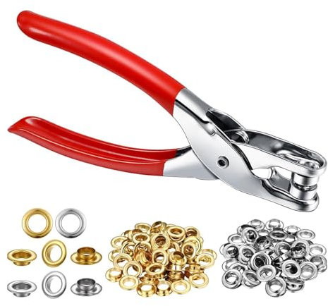 Kit Pinze per Pressione Portatile Portatile 12 Mm Punch 160 Occhielli e 160 Rondelle in Acciaio per Occhiello per Occhiello Pinza per Occhielli per Scarpe in Tessuto in Pelle