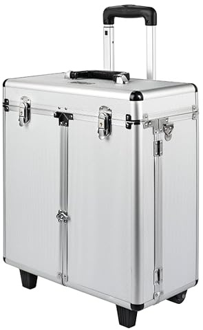 Andis Aluminum Rolling Grooming Case with Wheels, Organizer, Multiple Slots, Steel, 80575