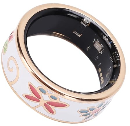 SENECESLI Anillo Inteligente, Anillo de Salud con Artesanía de Esmalte, Impermeable IP68, Admite Modos de Ejercicio Múltiples, Contado de Pasos Monitoreo (8 ID: 18.1 mm/0.711in, Circunferencia: 56.9)