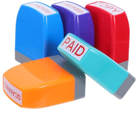 DIYEAH Lot de 5 Set de Set de Tampons de Bureau en Plastique pour Évaluation Financière Marquages Clairs, pour Organiser Documents en Environnements de Bureau Occupés