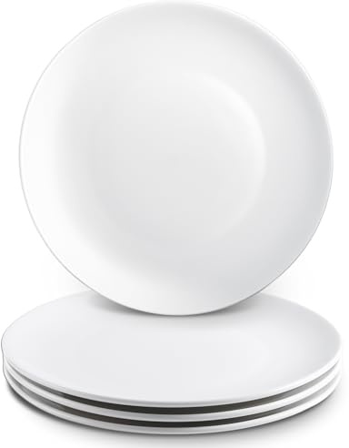 Cptoion 6 Stück Dessertteller, 15,5 cm Weiß Flachteller, Modern Teller Servierteller Set, Speiseteller für Dessert Snack Vorspeise Salat, Spülmaschinengeeignet Mikrowellengeeignet(Weiß)