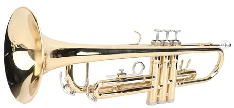 Sxhlseller Kit D'instruments de Musique Cornet en Laiton Bb avec tonalité Vive pour étudiants Débutants, Comprend un étui de Transport, Instrument à Vent Cornet à clé Dorée