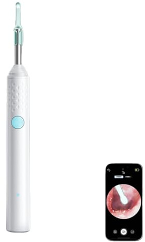 Earo Oreille - Earo Vision 2.0 2026 Nettoyeur d'oreilles compatible avec les smartphones et tablettes IOS et Android (Blanc)