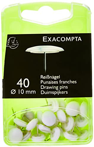 Exacompta 14020E - Cajita de 40 chinchetas, Blanco