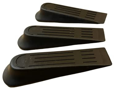 SoSupplies 3 X Black Door Wedges Wedge Stop Stoppers