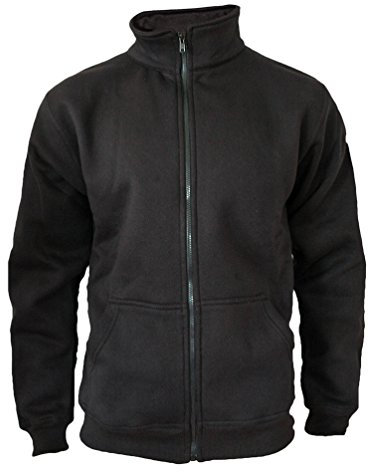 ROCK-IT Apparel I Sweatjacke Herren ohne Kapuze I Sweatshirt Herren mit Stehkragen und Reißverschluss [S-5XL] Premium Qualität mit Fleece-Innenseite I schwarz X-Large