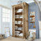 Loberon Schrank Farnham, französischer Landhausstil, aufwendig gearbeitete Lamellentüren, mit Vier Einlegeböden, Aufbewahrung, Tannenholz, Eisen, braun
