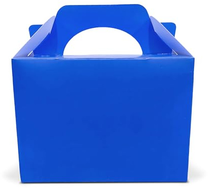Lotus - Confezione da 30 scatole in tinta unita, colorate, per bambini, per portare cibo, pasti, picnic, per compleanno, bomboniere, baby shower, dolcetto o scherzetto di Halloween (blu reale)