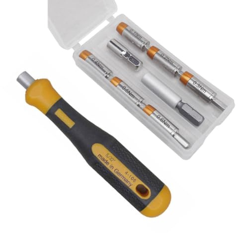 Bernstein 4-970-G Drehmoment-Adapter-Set 0,1-0.6 Nm für 4 mm Bits inkl. Handstück und 1/4 Zoll Adaptern