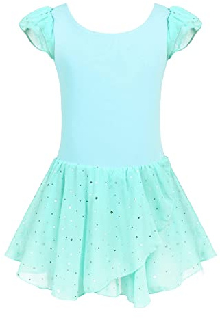 trudge Vestiti da Balletto per Ragazze Vestito da Balletto Vestito da Balletto in Cotone a Maniche Corte per Bambini Vestito da Ballo Vestito da Ballo Corpo con Gonna Tutu