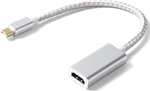 zimaboard Cavo Mini DisplayPort maschio a HDMI femmina 4K 60Hz, adattatore Thunderbolt a HDMI compatibile, Macbook Pro, Microsoft Surface Series e qualsiasi altra porta MiniDP Bianco