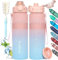 CodiCile Trinkflasche, BPA-frei, 1 Liter Trinkflasche Sport Auslaufsichere, Große Wasserflasche 1L Ideal für Fitnessstudio, Schule, Büro und Reisen (Pink Blau)