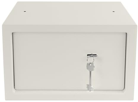 VA-Cerulean Cassaforte per la Casa Piccola Cassaforte per Mobili con Chiave in Ferro e Acciaio Cassaforte da Parete Ignifuga e Impermeabile 31 x 20 x 20 cm