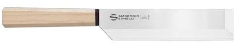 Ambrogio Sanelli, Coltello da Cucina Professionale Hexagon, Coltello Usuba con Lama 21 cm in Acciaio Inox all'Azoto e Manico Esagonale, Coltelli Professionali in Stile Giapponese, Made in Italy