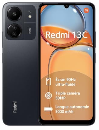 Xiaomi Redmi 13C Smartphone 4GB+128GB SIM free Unlocked - Midnight Black (UK Version + 2 Years Warranty) (Renewed)
