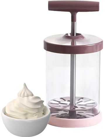 Manual Cream Dispenser, Manual Whipped Cream Dispenser, Stainless Steel Baking Tools, Ergonomic Dispenser with Comfort Handle for Kitchen for Salad Drinks