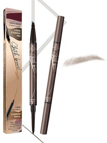 2in1 Magischer 4 Spitzen Augenbrauenstift, 3D Microblading Augenbrauenstift Wasserfest & Wischfest, 2025 Neuer Eyebrow Pencil Langlebiger & Natürlicher (Hellbraun 01#)