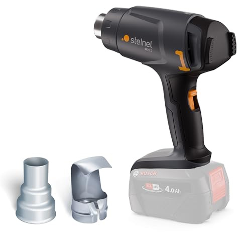 Steinel Akku Heißluftpistole MH 1, für Bosch PFA 18V System, Heißluftfön kabellos, 2 Temperaturstufen 300°C/450°C, zum Löten und Schrumpfen