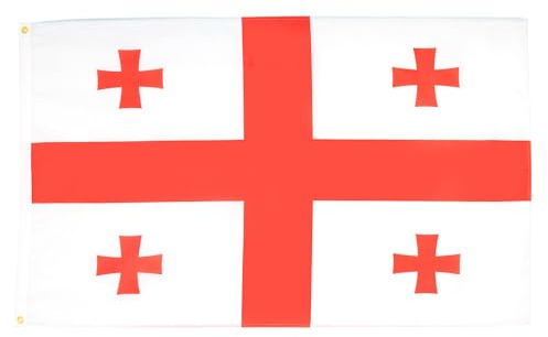 AZ FLAG Lote de 10 banderas georgianas – 150 x 90 cm – Bandera georgiana 100% poliéster con ojales metálicos integrados