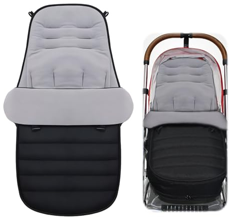 WIYETY Wasserdicht Fußsack Buggy, Abnehmbar Fusssack Kinderwagen Baby mit Reißverschlus, Rutschfest Winterfußsack Buggy, Fußsack für Kinderwagen Buggy, für alle Kinderwagen - Schwarz