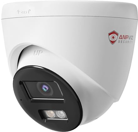 Anpviz 4MP Wired PoE IP Camera with Mic, Turret IP Security Camera Outdoor Indoor, Smart Dual Light Color Night Vision, AI Human Motion Detection, 2.8mm Lens, IP67 Waterproof, IPC-D3E43WD-S (H Series)