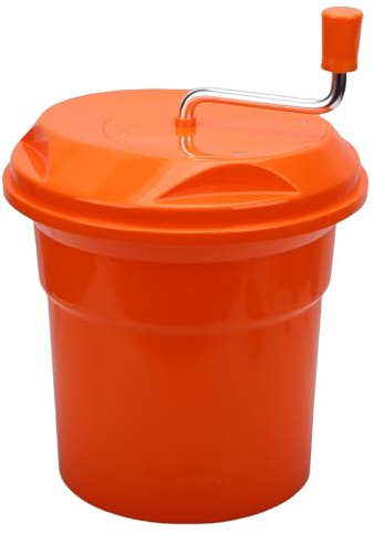 Bewinner Centrifugador de Ensalada con de Freno, 12L de Gran Capacidad, Secador Manual de Verduras para Cocina, Uso Comercial y Doméstico, Centrifugador de Lechuga