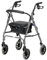 Days Lightweight Folding Four Wheel Rollator Walker with Padded Seat, Lockable Brakes, Ergonomic Handles, and Carry Bag, Limited Mobility Aid, Quartz, X-Small