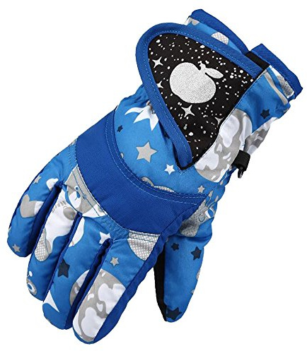 Eastlion Enfants Gants de Ski Épaississement Hiver Coton Froid Sport Imperméable Coupe-Vent Moufles de Neige pour Garçons et Filles, Couleur 3, XL