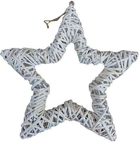 Open Star - Ghirlanda di salice bianca, diametro 45 cm, decorazione natalizia