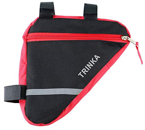 Aiqeer 1 Pcs Red Bike Triangle Bag, Bicycle Front Frame Triangle Bag, Nylon Waterproof Double-Sided Reflective Decoration