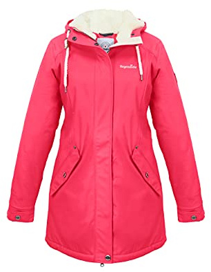 Regenliebe Damen Regenmantel Friesennerz mit Teddyfleece gefüttert, Größe:40, Farbe:azalea pink