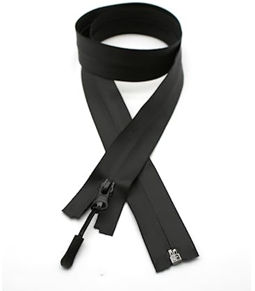 DOJA Barcelona | Cerniera Zip Impermeabile Aperta | 1 Pezzo | 85 cm | Nero | Cerniera Lampo Impermeabile Separabile | Chiusura Lampo No. 7 | Cerniere Mute, Giacche e Kway