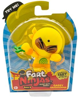 Fart Ninja | Grasshopper Series 8 Collectible Figures | 10 Hilariously Realistic Fart Sounds | Ages 5+ Gifts & Toys 8 to Collect, Yellow