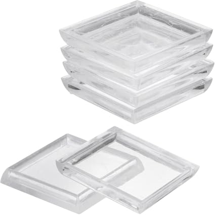 sourcing map 8 Pcs Square Furniture Caster Cups, 1-7/8 Plastic Furniture Pads Floor Protectors for Carpet Floors